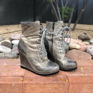 Vince Camuto tall wedge boots - gray leather